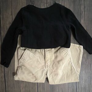 Black Shirt and Tan Pants Set